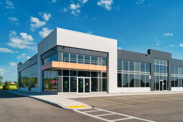 Generic Small Office Building Plaza on a sunny day.