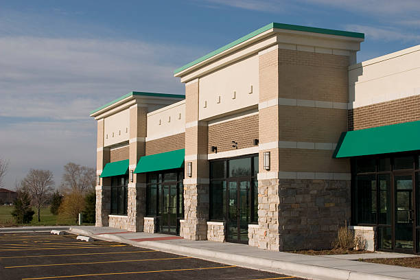 "a tighter shot of a popular file, a new strip mall in the suburbs"